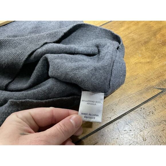 Peter Millar Sweater Men's XL Gray 1/4 Zip Merino Wool Silk Blend Pullover - Picture 8 of 9